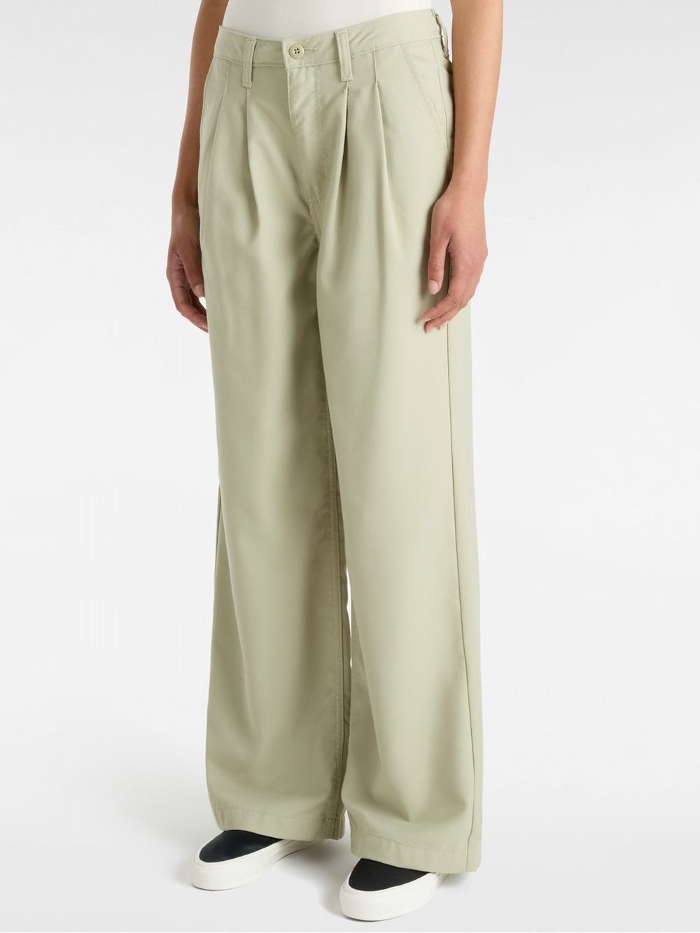 Vans Off The Wall Pleated Wide Leg Pants Khaki Trousers Size 29 NWT